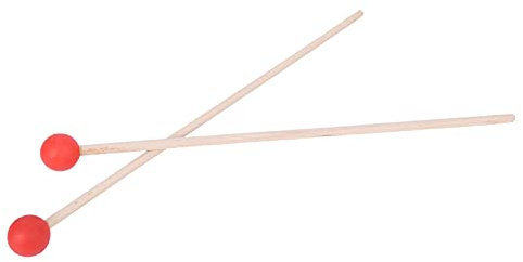 2 Stücke Trommel Mallet Hammer Musikinstrument Zubehör für Xylophon Pauke Snare, Professionelles Zubehör (Rot)