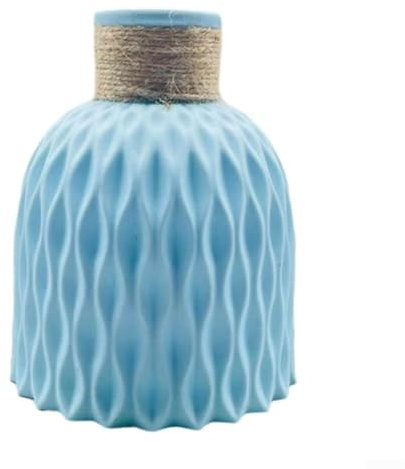 Vase moderne pour décoration d'intérieur, disponible en gris, blanc, rose, bleu et orange (bleu)
