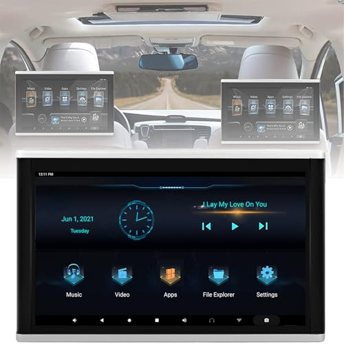 MiBoce Car Headrest Video Player, 10.1in Touch Screen Car TV Headrest Monitor, Android 9.0 Operating System and Quad Core, Resolution 1024 * 600, Supports HDMI Audio and Video Input