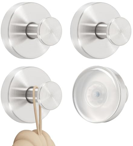 Appendi Accappatoio Bagno, 2 Porta Asciugamani Ventosa, Gancio Accappatoio Doccia, Ganci Ventosa Bagno, Porta Accappatoio Da Bagno, Per Finestre, Gancio Accappatoio Doccia (argenteo*4)