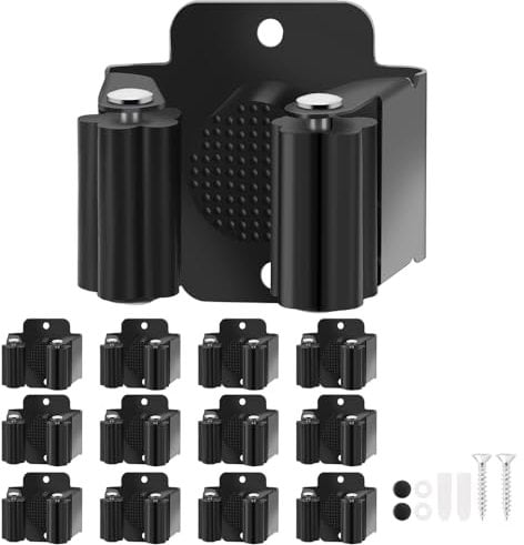 Yiows Besenhalter, 12 Stück Besenhalterung Wand, Werkzeughalter Wand, Gerätehalter Wand Besen aufhänger für Wischmopp, Besen, Schaufel