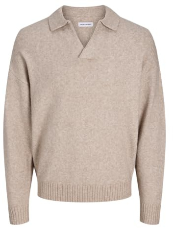 JACK & JONES Male Gestricktes Polo Einfarbig Gestricktes Polo