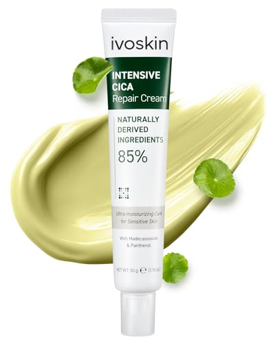 IVOSKIN Intensive Cica Repair Cream, Korean Dexpanthenol Cream, Ultra-Soothing & Hydrating Care Cream for Sensitive Skin with Madecassoside (1.76 oz / 50 g)