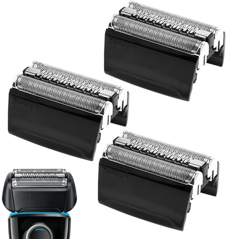 3 Stück Ersatz-Scherkopf Kompatibel mit Series 5, 52B Rasierköpfe Ersatzklingen Klingen Rasierkopf für Series 5 5090cc, 5070cc, 5050cc, 5020s, 5030s, 5040s etc. (52B, Schwarz)