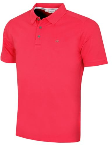 Calvin Klein Mens Campus 3 Button Polo Shirt - Raspberry - XL