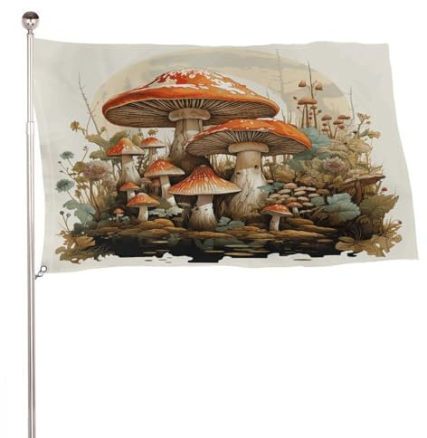Gigantische Pilzflagge Gartenflagge Gartenflaggen für Garten Fahnen Willkommen Garten Flagge Saisonale Garten Flaggen Haus Flagge Außenflagge Willkommensflagge Unschärfe-beständige Flagge 119,4 x