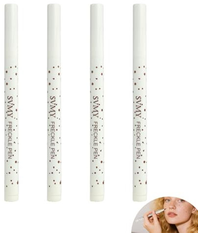 4 Pièces de Stylo à Taches de Rousseur, Brun Henna Taches de Rousseur, Stylo à Frelons, Faux Taches de Rousseur, Maquillage de Taches de Rousseur Naturelles, Taches de Rousseur Étanché et Dura