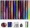 Lot de 12 feuilles d'encre de transfert infusible à paillettes pour presse à chaud Cricut, papier de sublimation ombré, pour gobelet, t-shirt, sac fourre-tout, 12 feuilles de 30,5 x 25,4 cm
