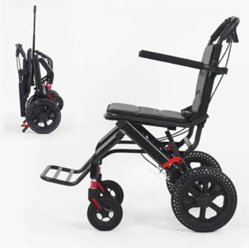Foldable Wheelchair, Super Lightweight 10.3 KG Folding Self Propelled Wheelchair, Mobility Chair, Aluminium Frame, Shock Absorbers, Foldable Footrest, New