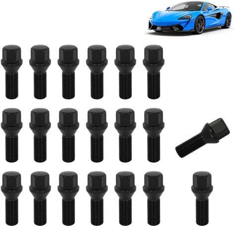 20x M14x1,5 Radschrauben, konisch 60°, 30 mm Schaftlänge, SW17, Stahl 10.9 | Stahl 10.9, zuverlässige Radbefestigung, konisch 60°, kompatibel mit Audi, VW, SEAT, Porsche, Peugeot