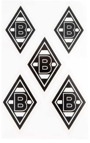 Borussia Mönchengladbach Leuchtsticker-Set - Raute - 5tlg Aufkleberkarte nachtleuchtend Aufkleber Sticker BMG