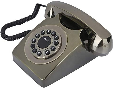 Lazmin112 Europäische Vintage-Telefon, Multifunkionen-Geräutenterdruckung-Retro-Antikes Schreiteil (Vintage Bronze)
