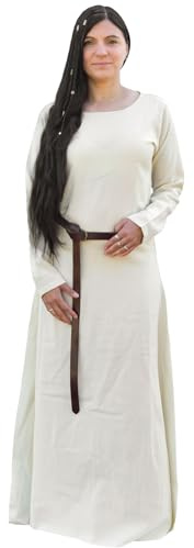 Battle-Merchant Schlichtes Wikinger Kleid Celeste aus Wolle | Langarm, Bodenlang, Wollkleid, Mittelalter Gewandung, Reenactment, LARP & Fantasy Cosplay