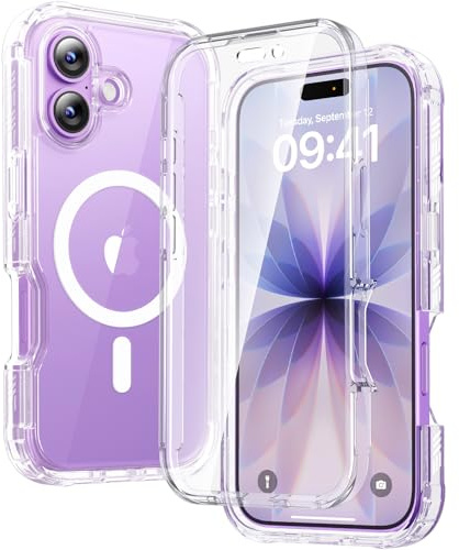 Diaclara für iPhone 17 Hülle mit MagSafe, Militärschutz 360 Grad Vollschutz Schutzhülle Stoßfest mit integrierter Displayschutzfolie und Kameraschutz Handyhülle für iPhone 17 6,3, Klar