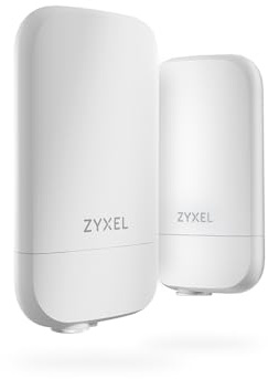 Zyxel WiFi 6 Outdoor Wireless Bridge AX2400 | PoE | IP55 | NWA55AXPTP | Preconfigured 2-Pack, Auto-Pairing, Weatherproof IP55, Dual-Radio, 2-Stream, NebulaFlex, MU-MIMO, WPA3, 802.1X/RADIUS Auth