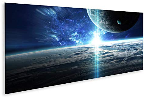 islandburner Bild auf Leinwand Universum Planeten Sterne Und Galaxien Im Weltraum Kinder/Jugendzimmer Bilder Wandbilder Poster