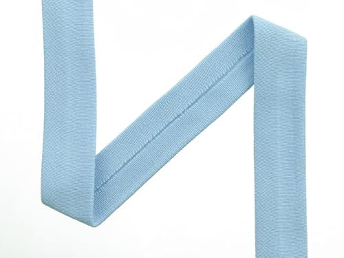Das hüpfende Komma 1m Jersey-Schrägband Farbe hellblau Uni