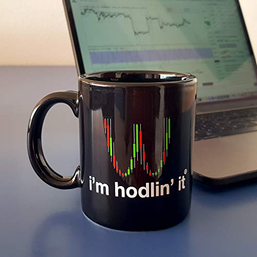 I'm Hodlin It Tasse für Cryptomond- und Blockchain-Fans, 33 cl, schwarze Keramik, für Bitcoin, Neo, Ether, Ripple
