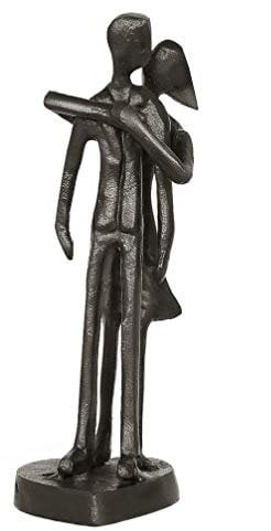 Aoneky Liebevolle Paar Eisenskulptur - Geschenk zum Geburtstag, Hochzeit, Hochzeitstag, Weihnachten - Statue Mann Frau - Hauptdekoration, Familie (Hinter Hug Kiss)