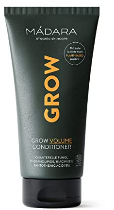 MÁDARA Organic Skincare | Grow Volume Conditioner 175ml – Einzigartige Pilz-Formel, Bändigt Frizz, Verhindert Spliss, Glättet, Stärkt – Conditioner Haar, Hair Care