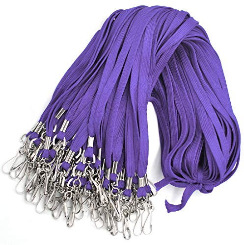 Bird Fiy Schlüsselband, 100 Stück, Bulk Badge Lanyards für Ausweise, Hals, Kreuzfahrt, Schlüsselband, Namensschild, Schlüsselband (lila, 100 Stück)
