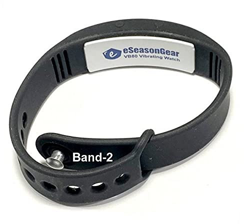 eSeasongear VB80 8 Wecker vibrierende Uhr, leise Vibration Schütteln Wake ADHD Medikamentenerinnerung Small 4.5-7.5/11-19cm; Large 6.5-8.5/16-21cm Schwarz-Large-B2