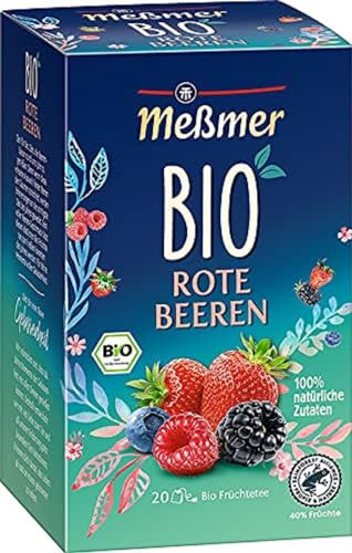 Meßmer Bio Rote Beeren | 100% natürliche Zutaten | 20 Teebeutel | Vegan | Glutenfrei | Laktosefrei