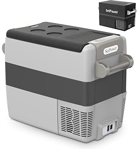 Setpower AJ50 Portable Car Freezer Refrigerator with Cover, 53Q(50L) 12V Camping Refrigerator, Portable Car Refrigerator, -65°F to 22°F, Cooler