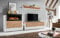 Wohnwand Paula Schrankwand mit Bio Kamin in Farbe Weiß+Artisan Anbauwand Modern 21