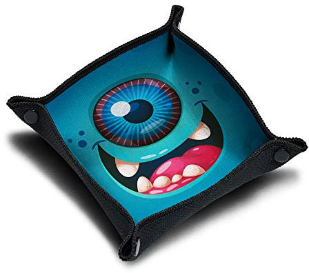 Immersion Würfelteller, Würfelbrett aus Neopren, Würfelschale, Zubehör für Würfelspiele und Gesellschaftspiele, Motiv: Happy Cyclope
