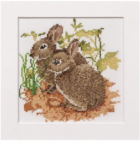 Thea Gouverneur - Kreuzstich-Set - Häschen - hen - Aida - 14 Count - Für Erwachsene - 572A