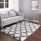 Calore Teppiche Schlafzimmer Flauschig Weicher Hochflor Teppich Anti-Rutsch-Teppich Wohnzimmer Moderne Teppiche Waschbarer (160 x 230 cm, Weiß Schwarz)