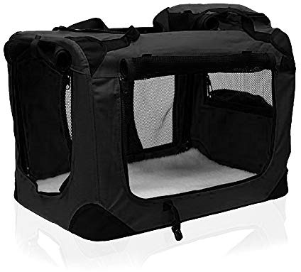 Petbarn Portable Soft Fabric Pet Carrier Folding Dog Cat Puppy Travel Transport Bag (Medium, Black)