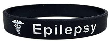 Butler & Grace Epilepsy Epilepsie Nebenniere Unzulänglichkeit Silikon Medizinische Armband. Notfall Armband fur Herren Damen 8 zoll 202 mm (Schwarz Nur) (1 Band Only-Black)