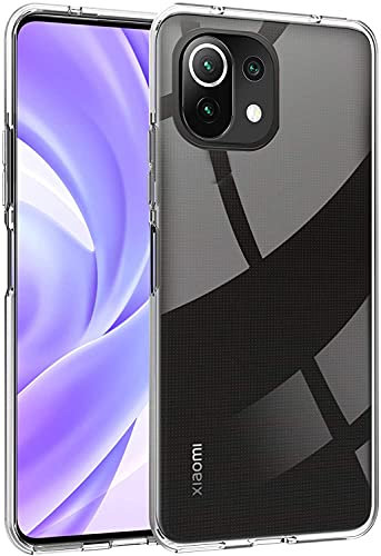 Captor Cover Trasparente per Xiaomi Mi 11 Lite/Mi 11 Lite NE 5G, Custodia TPU in Silicone Flessibile Morbida e Sottile, Protezione Fotocamera con Bordo Rialzato per Schermo e Fotocamera