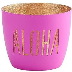 Gift Company [MM] [W] Madras, Windlicht, M, Aloha, neon pink/GoldF