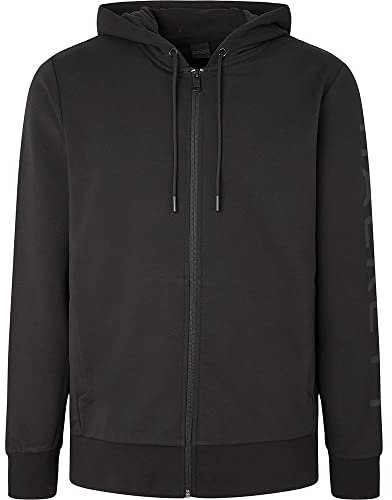 Hackett London Herren Essential Hoody FZ Hooded Sweatshirt, Black (Black), S