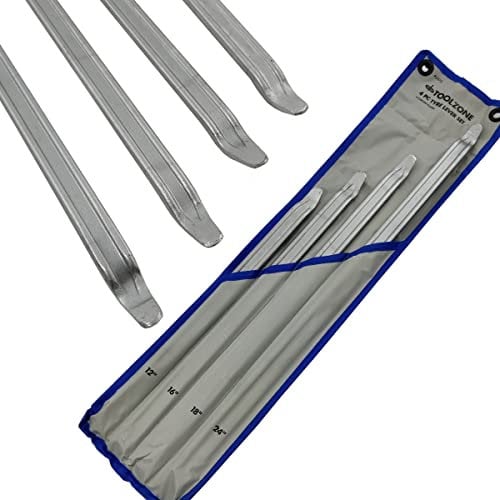 Toolzone Heavy Duty Metal Tyre Lever set 4pc 12 - 24 for automotives and more