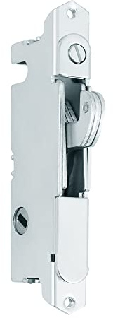 House Guard Sliding Patio Door Mortise Lock, 45° Keyway, 3-11/16 in | Round face lock body only; adjustable hook latch; 1/2 in body width; 1-1/8 in depth