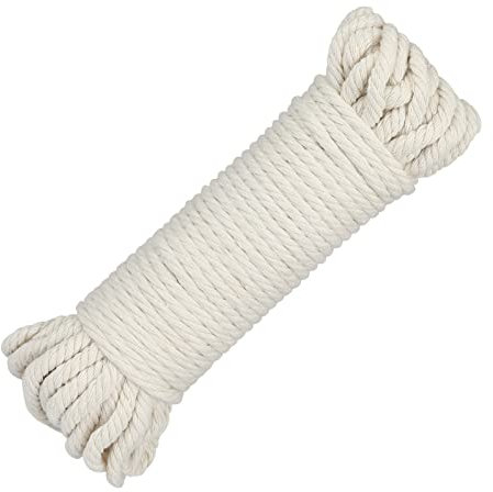 KINGLAKE, 6mm corda in cotone naturale, spessore 20 m, per lavori artigianali, giardinaggio, involucri, decorazione