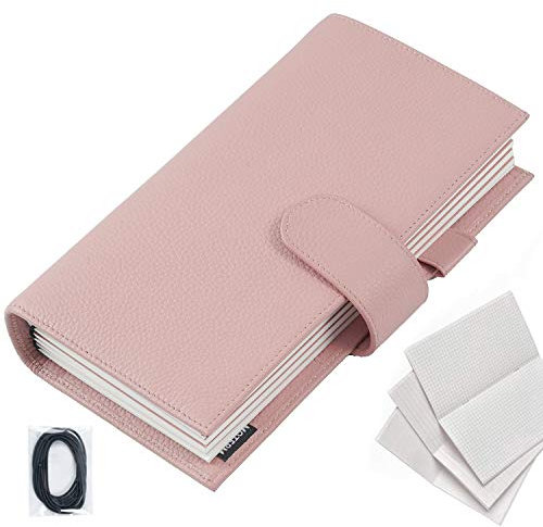 Moterm Companion Traveler's Notizbuch Cover - Verbessertes Design mit Rückentasche (Standard Größe, Kiesel-Staubrose)