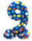 Folat 64789 Luftballon Geburtstag Stehender Ziffer Zahl 9 Colorful Dots Blau mit farbigen Punkten 41 cm - Decoration Geburtstagdeko, Ballon Zahl, Kein Helium erforderlich