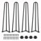 Moendergo Lot de 4 pieds de table à 3 barres en épingles à cheveux - Pour table à manger, table basse, bureau (60 cm)