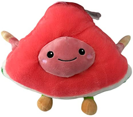 Soma Plüsch Kissen Kinder Kissen Kinder Kuschelkissen Melonen Kissen mit Gesicht zum kuscheln Melonen Kuscheltier (Melone Pastell 20 cm)