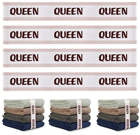 Ychelhr 4Pack Bed Sheet Organizer Bands, Sheet Set Bands Closet Organization Sheet Straps Elastic Bed Sheet Storage Sheet Keepers, Storage Labels Bedding Bands