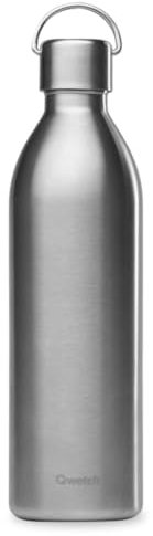 Qwetch - Bouteille Isotherme Active Inox 1L - Gourde avec Anse Inox Recyclé - 24h Froid et 12h Chaud - Etanche, Sans BPA & Compacte