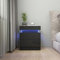 HaodaCulture Nachttisch Schwarz, Nachtschrank Led, Einstellbare 16 Farben, 2 Schubladen Hochglanz, Flip Cover, Nachtkommode, Schlafzimmer, Arbeitszimmer, Modern 45x35x52cm