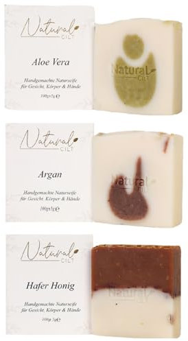 3x Natural Cilt Mix Set Seife - Geschenkset - 100% Naturseife - ohne bedenkliche Inhaltsstoffe - Zertifiziert - Handgemacht - Duschseife für alle Hauttypen - Duschgel - Naturkostmetik