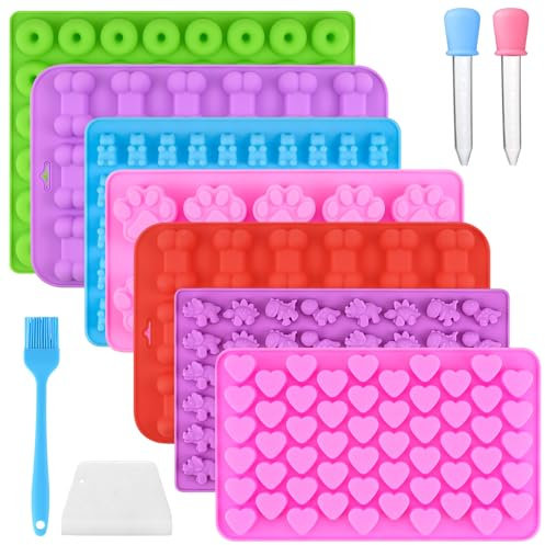 9 Stück Backmatten für Hundeleckerli, Backmatte Hundekekse, Bpa-frei Silikon Backform für Muffin Cupcake Süßigkeiten, Wiederverwendbare Backunterlage mit Bürste Tropfer, Hitzebeständig & Antihaftend