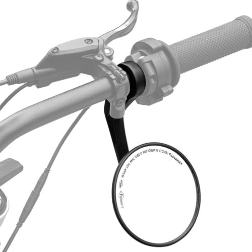 KEMIMOTO Lenkerendenspiegel Motorrad, CNC Spiegelstange, 2 Stücke Motorrad Spiegel E-geprüft, 360° Drehbarer Aluminium Lenkerendenspiegel, Kompatibal für Scooter Roller ATV